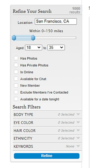 establishedmen search filters