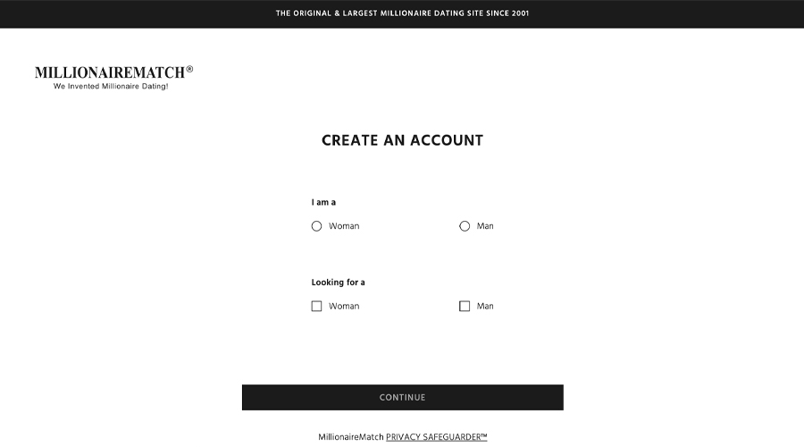 millionairematch registration process